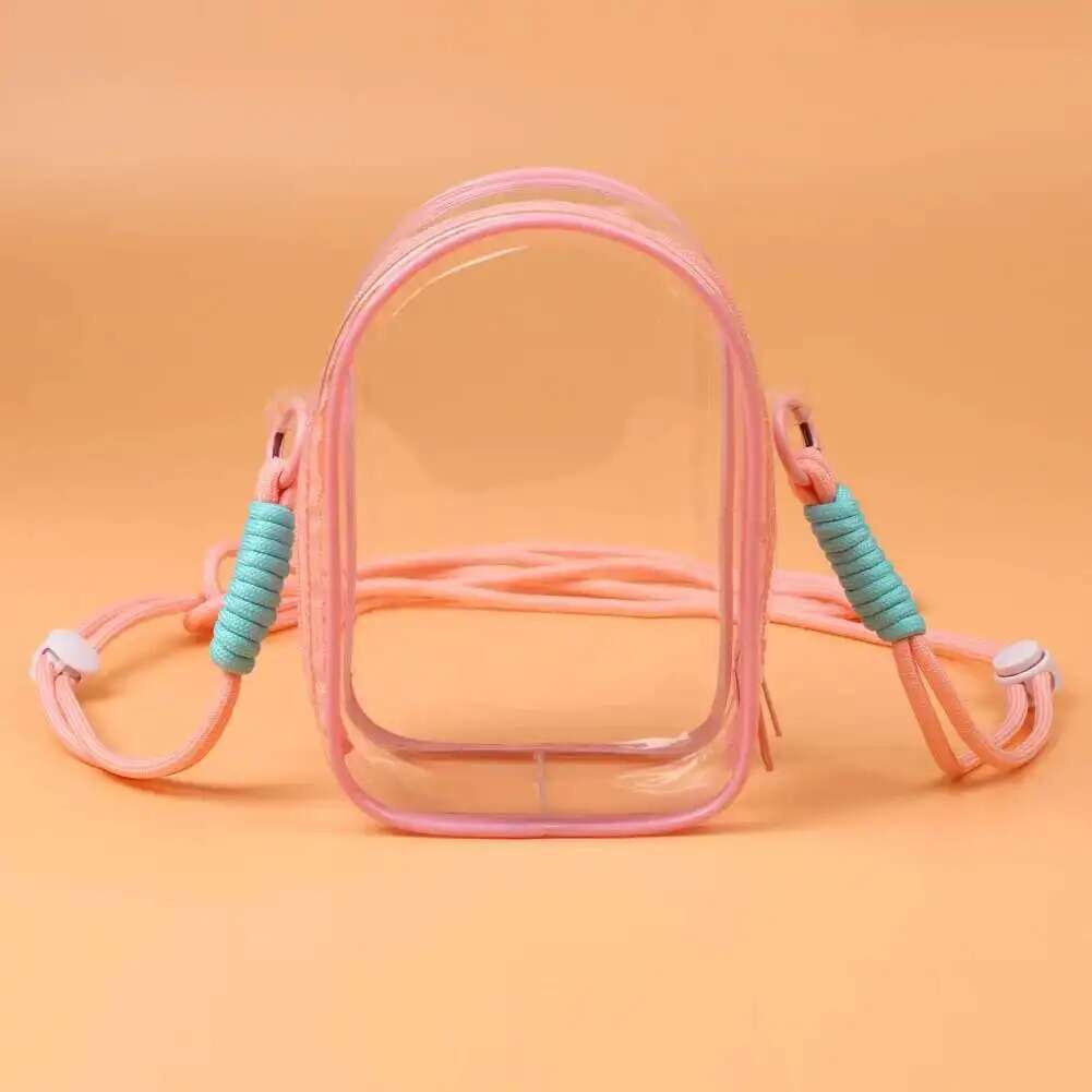 Labubu Protect Case Labubu Sitting Party 15cm Cotton Doll Shoulder Pain Bag PVC Storage Bag Labubu