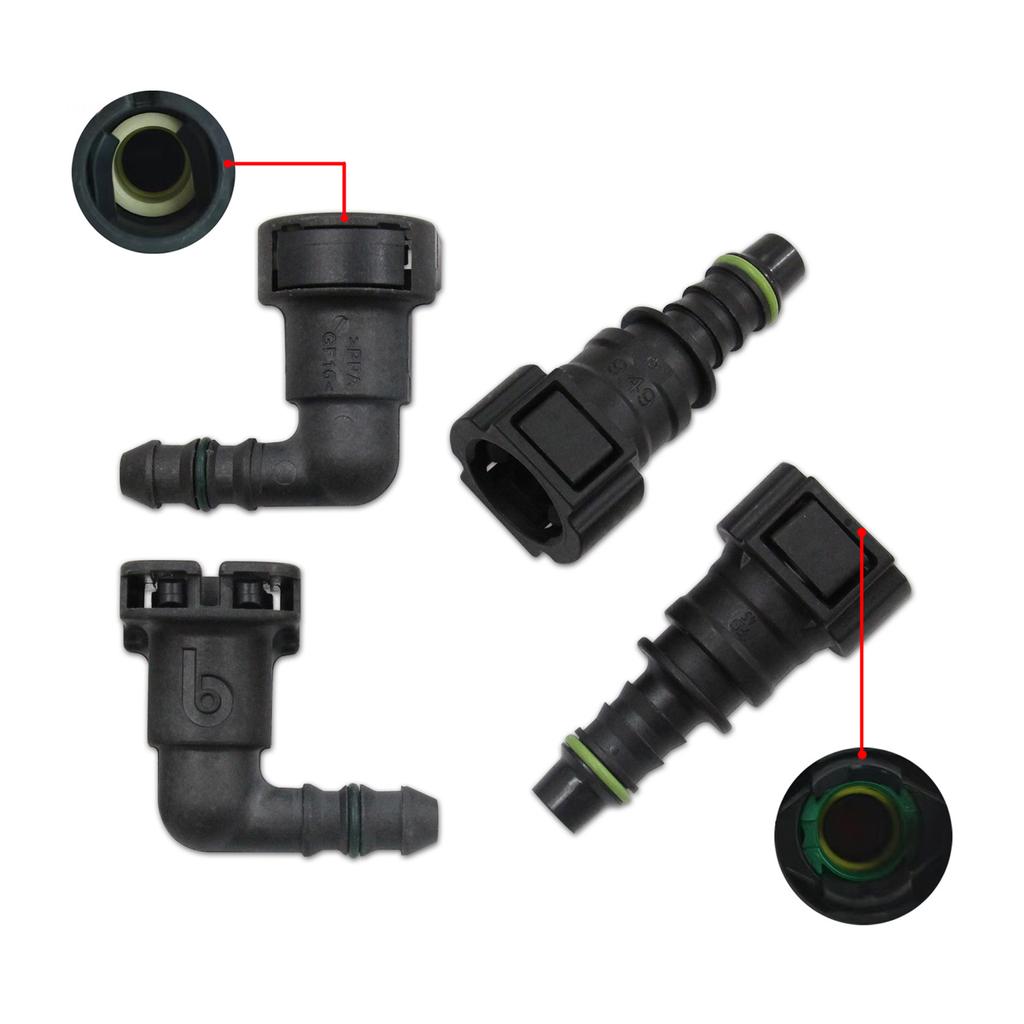 Zestawy naprawcze przewodu paliwowego 38 cali (10 mm) Nylonowy przewód paliwowy samochodowy z kolankiem 90 stopni 38 cali i prostym 38 cali