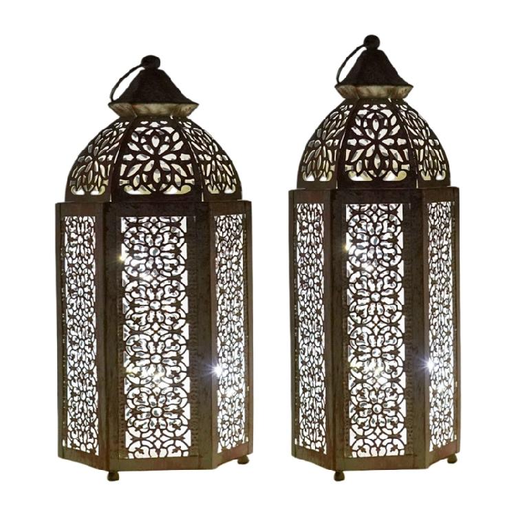 Decorative Candle Lantern Moroccans Lantern Outdoor Indoor Tealight Candle Holder for Porch,Ramadans Home Decors
