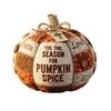 Fall Fabric Pumpkin Decor Rustic Thanksgiving Faux Pumpkin Tabletop Centerpiece with Buttons for Autumn Harvest Table Mantel Decor
