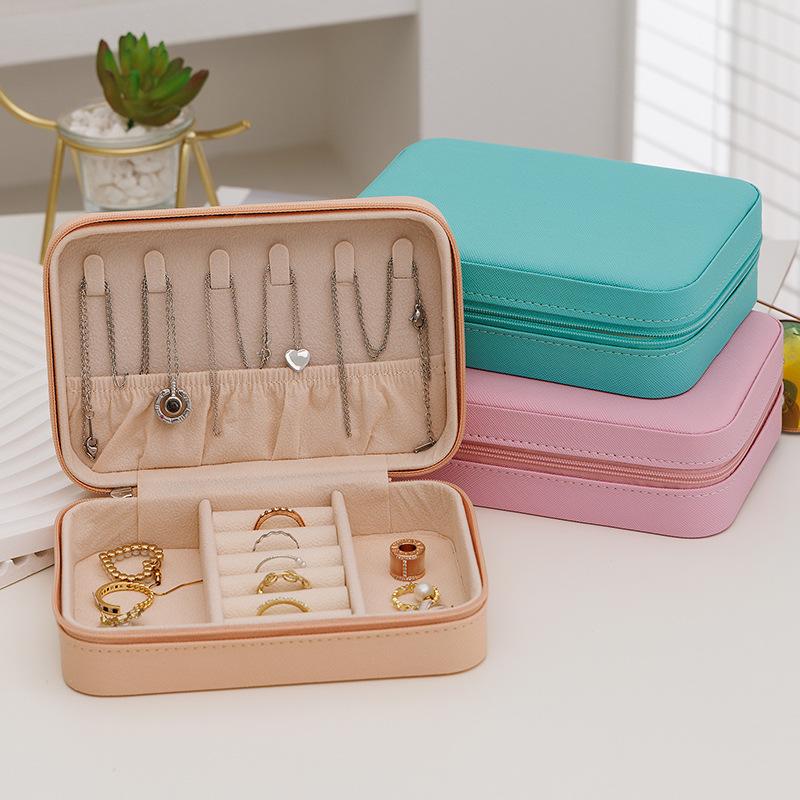 Minimalist Leather Jewelry Travel Storage Box