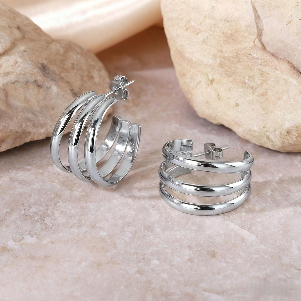 2025 Lightweight Luxury Titanium Steel Earrings: Colorfast High-End Ear Cuffs for Women