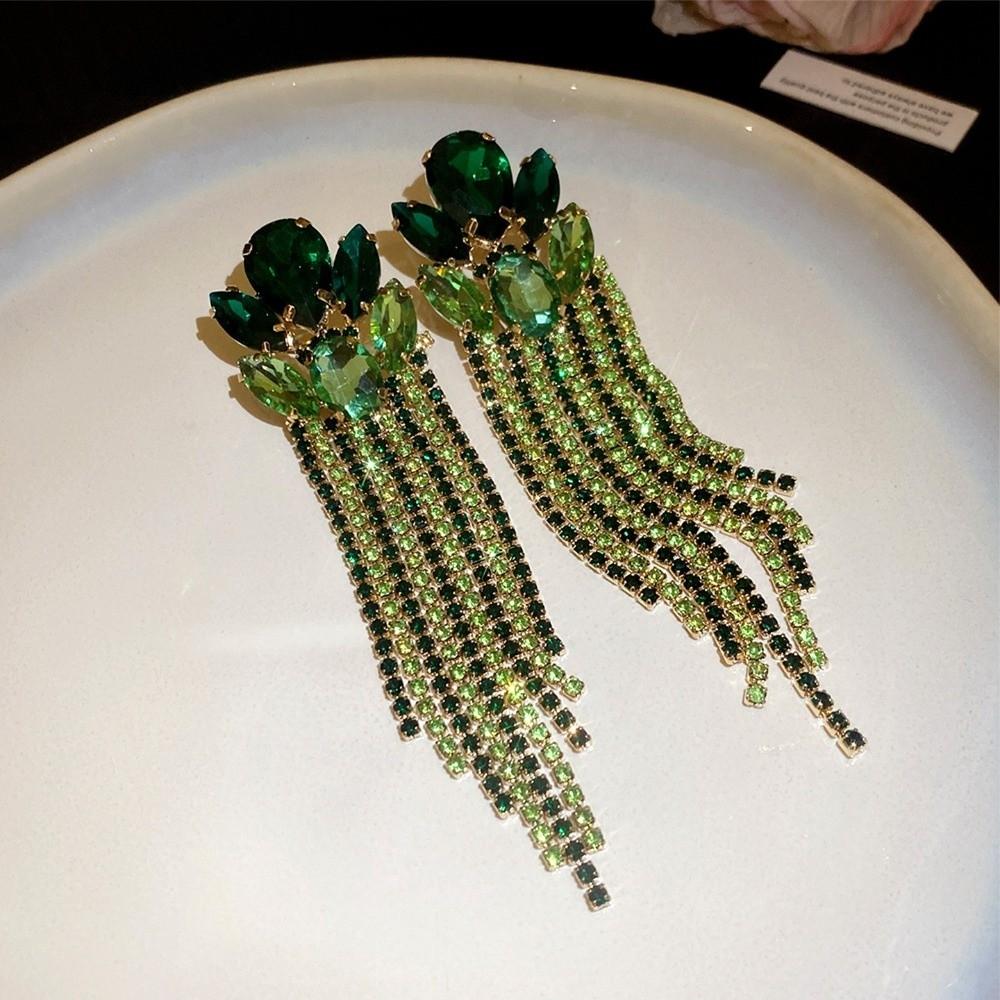 Colorful Statement Dangle Earrings Exaggerated Chain Earrings Elegant Ear Accessory Dressy Outfits