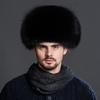 Winter men's outdoor windproof real fox fur bomber hat Luxury ear cap fur necessary hat Real fur hat Sheepskin top fox hat