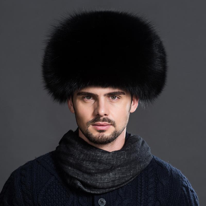 Winter men's outdoor windproof real fox fur bomber hat Luxury ear cap fur necessary hat Real fur hat Sheepskin top fox hat