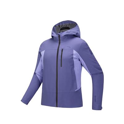 Comfortable Versatile Hooded Waterproof Windbreaker Women Outerwear Dark-Purple Aurora-Purple-Blue 162517603-4