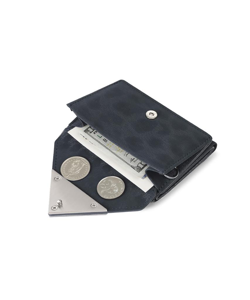 Fennec Triangle Triple Wallet - Leopard Navy