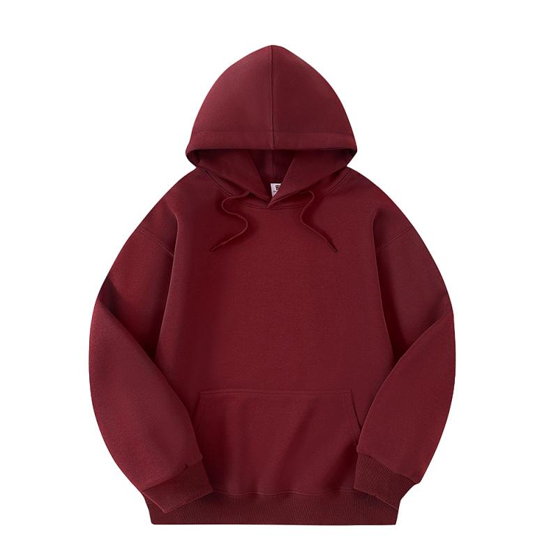 Autumn and Winter New Pure Cotton Solid Color Loose Casual Sports Jacket with Thick Fleece Hooded Sweatshirt