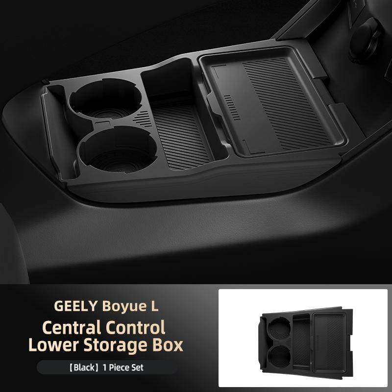For Geely Atlas 2024 2025 Storage Box Center Armrest Hidden Box Cup Holder Organizer Interior Accessories
