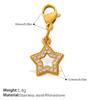 Fashion Light Luxury Diamond Star Moon Sun Lobster Buckle Pendant Stainless Steel Gold Plated DIY Versatile Accessories