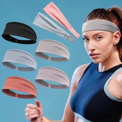 Polyesterfaser/Spandex Kopfbedeckung Schweißabsorbierendes Stirnband Sport Schweiß Stirnband Indoor Fitness