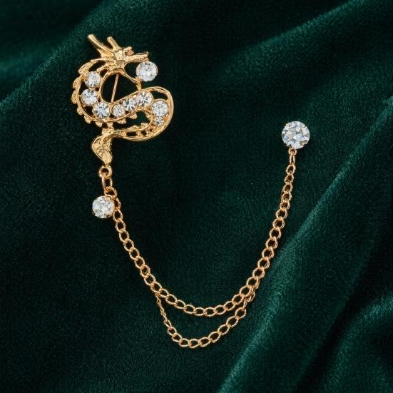 Suit Brooch for Men Auspicious Dragon & Women Collar