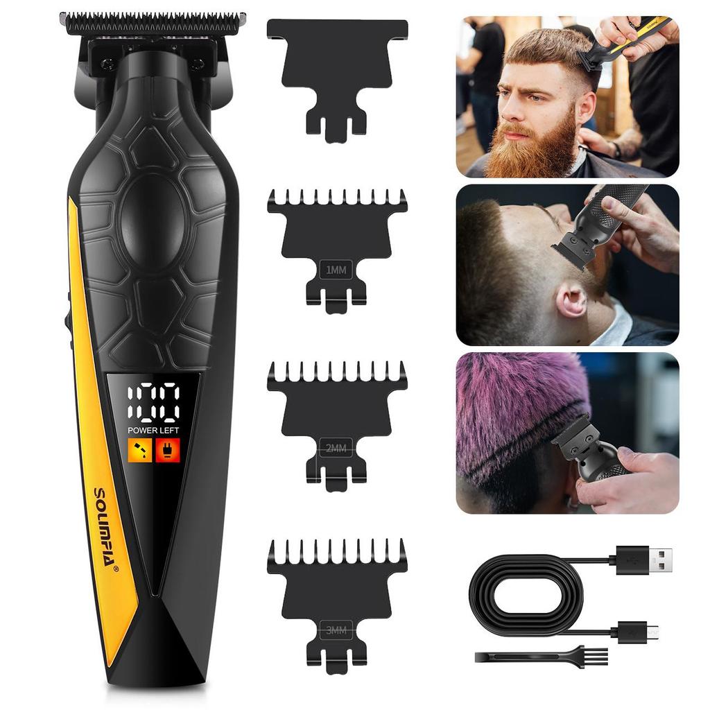 Solimpia Barber Haarschneider Professionelle Haarschneidemaschine Wiederaufladbarer Elektrischer Bartschneider Rasierer Nass und Trocken Haarschnitt
