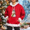 Women's Christmas Casual Fleece-Lined Hoodie With Long Sleeves And Pockets Sweatshirt Top