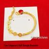 Gold Emperor Half Bangle Bracelet - Women's Auspicious Five Paths Wealth Charm