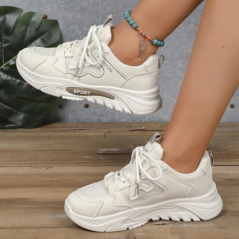 Fashion Fashion Lace Up Platform Sneaker Women Comfy Mesh Breathable Running Walking Shoes Woman Non Slip Thick Bottom Vulcanized Shoes