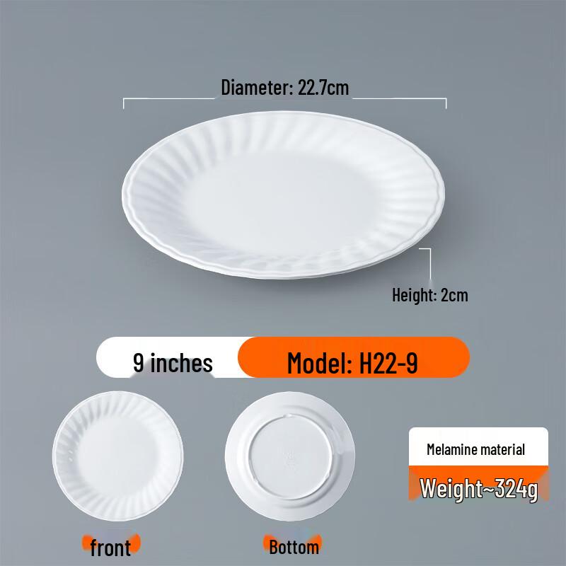 Melamine Round Flat Buffet Plate Set