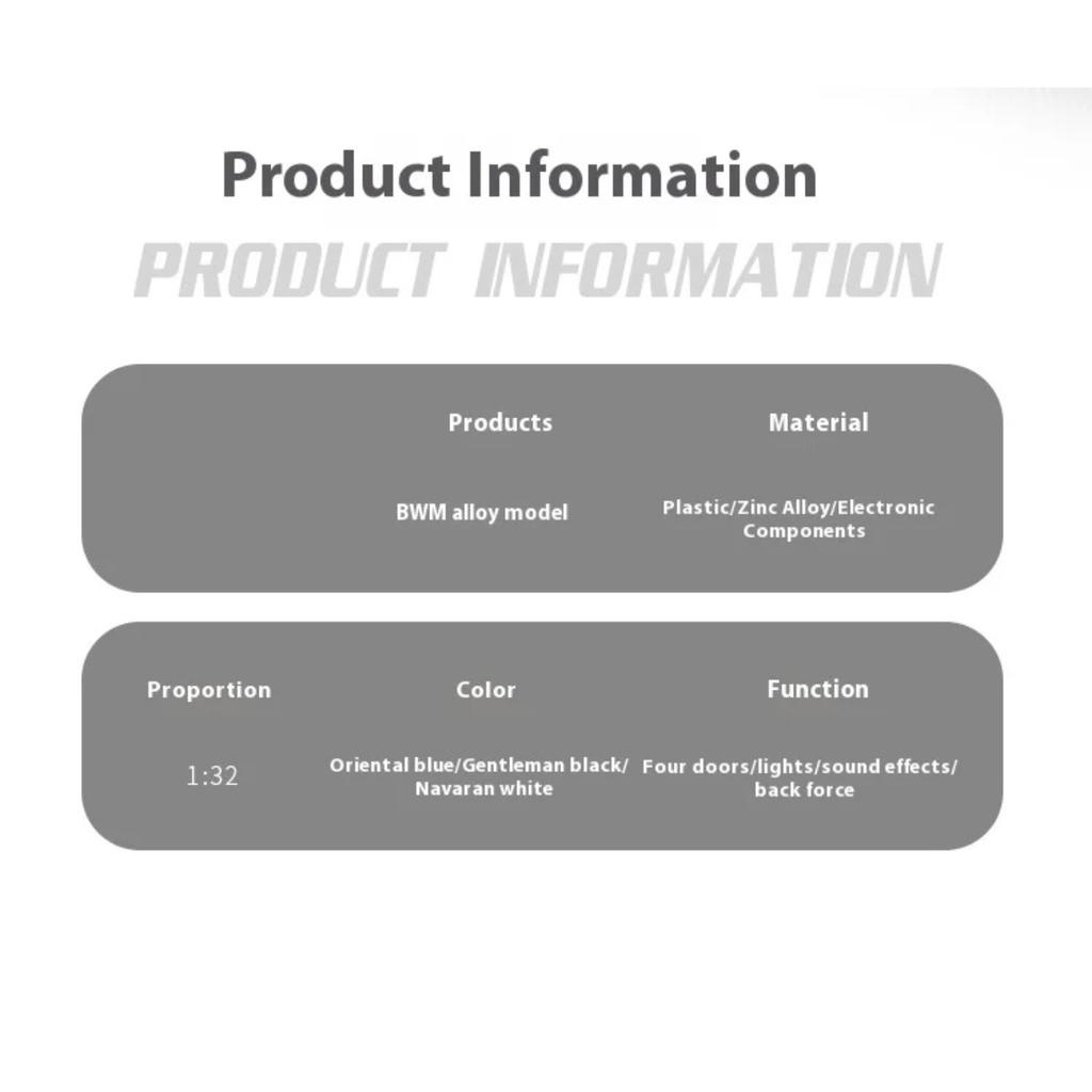 1/32 BMW M8 Alloy Diecast Sports Car Model Sound Light Vehicle Toy Children's Educational Toys Collection Present for Friends