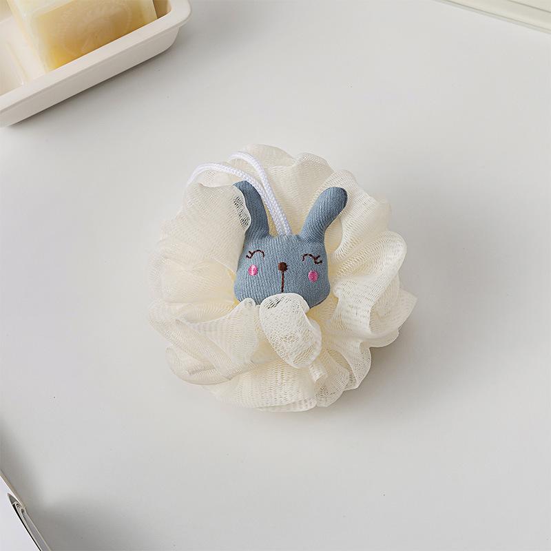 Adorable Ribbon Fruit Bath Scrubber: Large Anti-Scattering Shower Pouf for Back Scrubbing