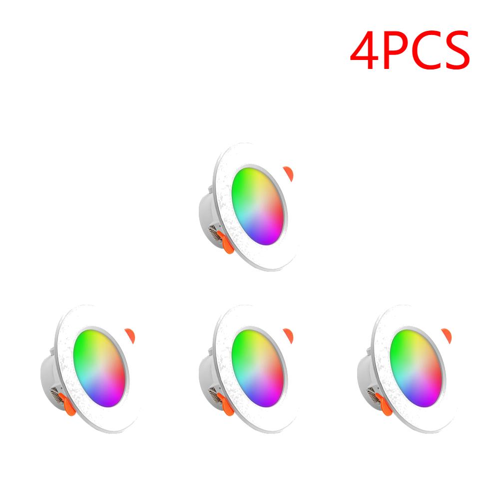 1-16PCS 10W Smart LED Downlight Bluetooth Ceiling Lamp RGB Recessed Round Light APP Remote Control for Google Alexa Home
