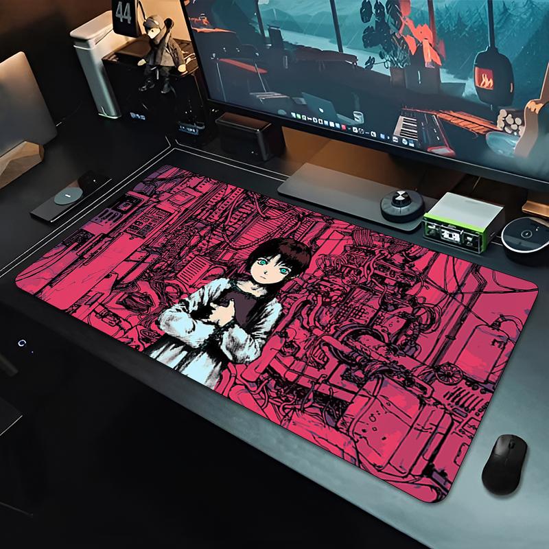 Anime Mauspads Gamer Computerzubehör Schreibtischunterlage x Serial Experiments Lain Gaming Büro Mauspads XXL Großer PC Teppich