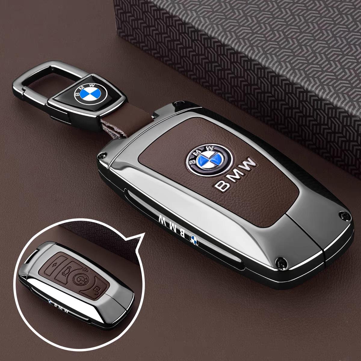 

Совместимый чехол для ключа BMW для 7 серии 740, 2 серии 218i, нового X1, X3, X5, X6, i3, i5, i7, M3, XM - Чехол и накладка для ключа автомобиля.