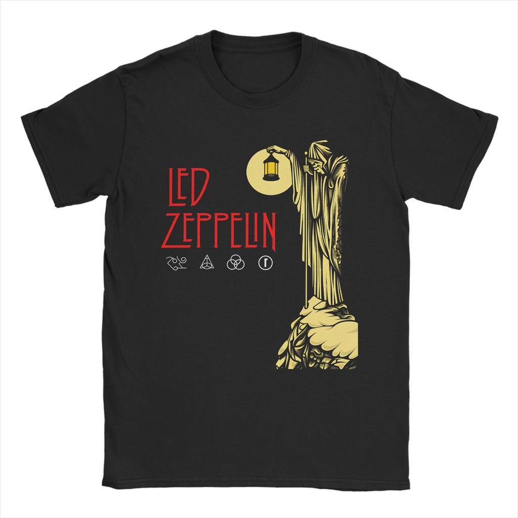 The Mother Ship Led Zeppelin TShirts Men  Vintage 100 Cotton Tees Round Collar Short Sleeve T Shirts Plus Size Tops