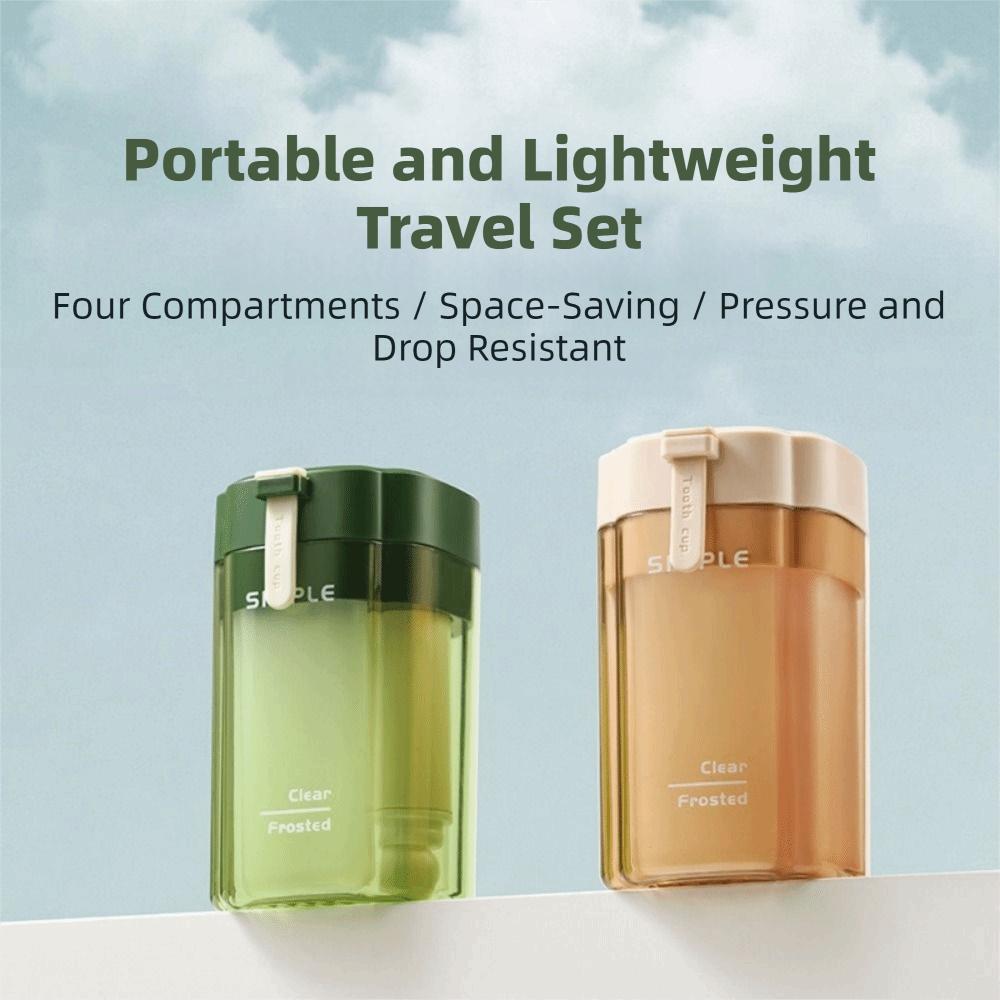Detachable Travel Toothbrush Cup Plastic Liquid Dispenser Bottle Women Men