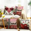 New Valentine's Day Creative Printed Linen Cushion Date Party Decorative Cushion Cover Home Sofa Cushion