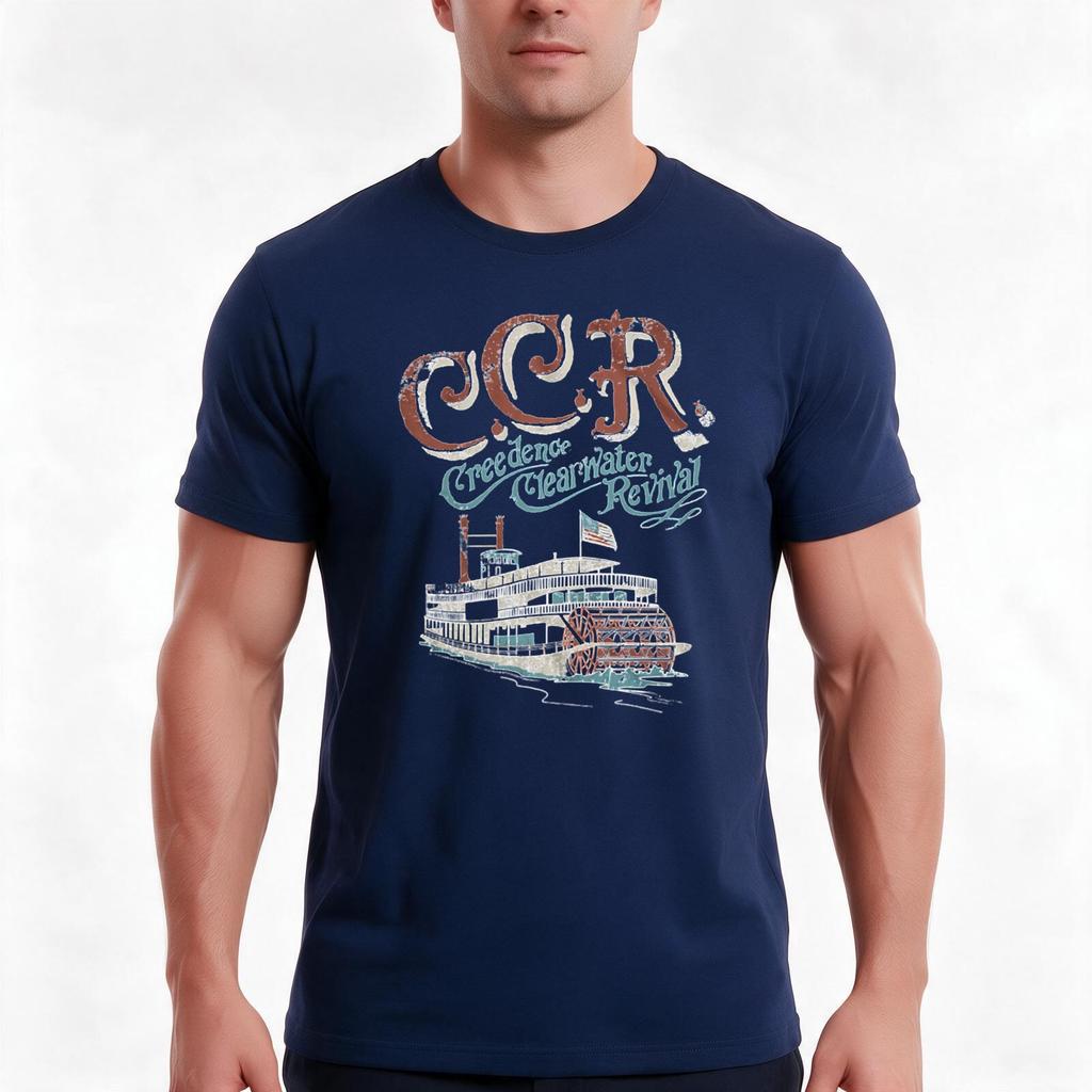 Creedence Clearwater Revival Tshirt Summer Casual Cotton Tee Oversized Streetwear Tops Vintage Graphic Print 100 Cotton
