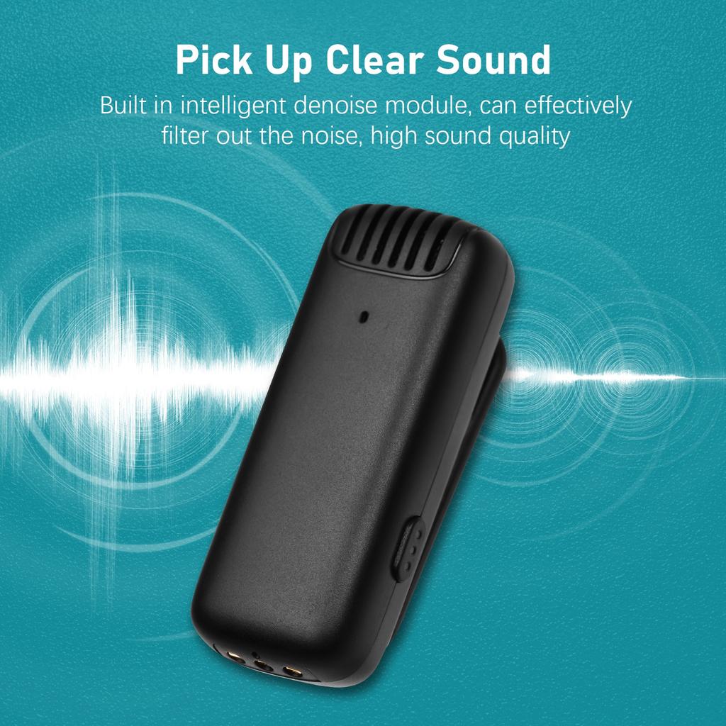 Portable One Trigger Two Wireless Microphone System with 1 Receiver & 2 Clip on Microphone 20M Transmission Range Built