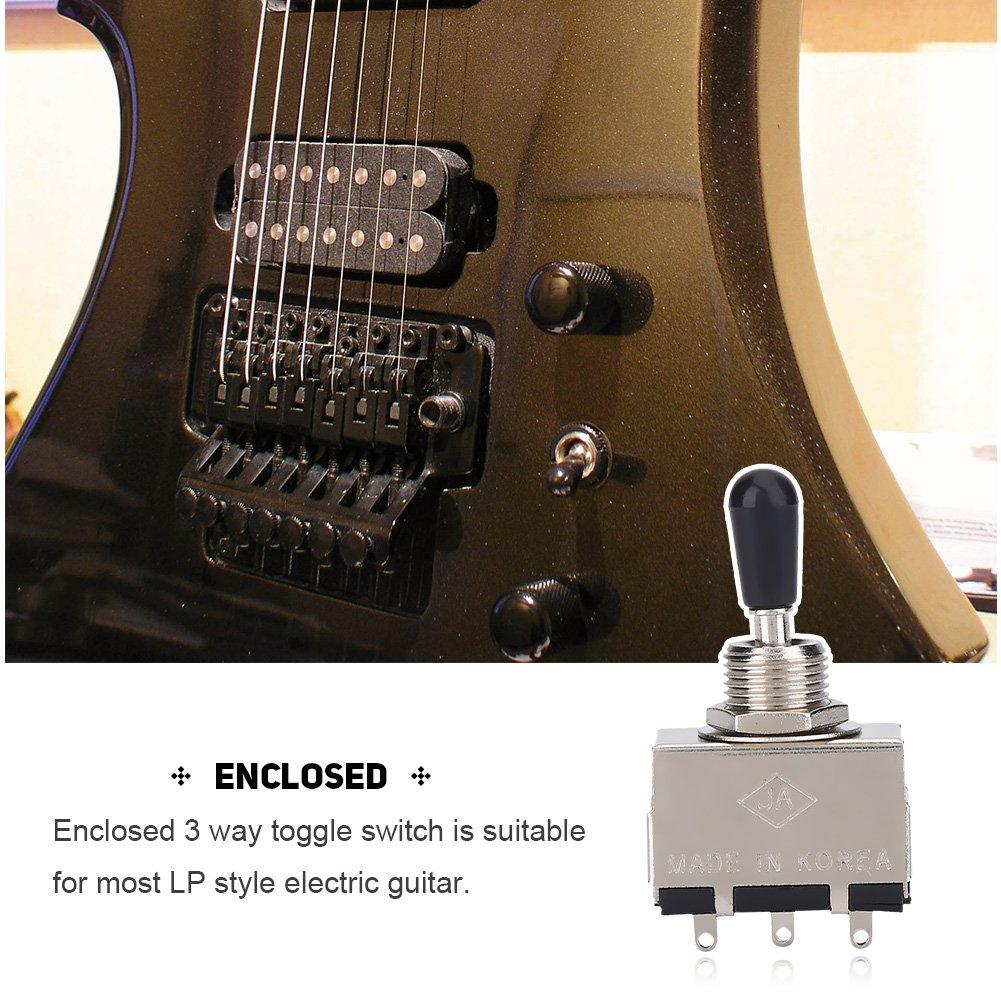 Guitar Three Way Switch, 3 Way Toggle Switch Pickup Selector Switch Compatible for LP Electric Guitar Switchcraft 3 Way Toggle Switch
