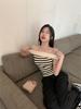 Women's Summer Off-the-Shoulder Striped Knit Sleeveless Top