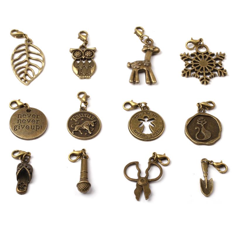 TN Traveler's Notebook Vintage Bronze Charms & Pendants Set