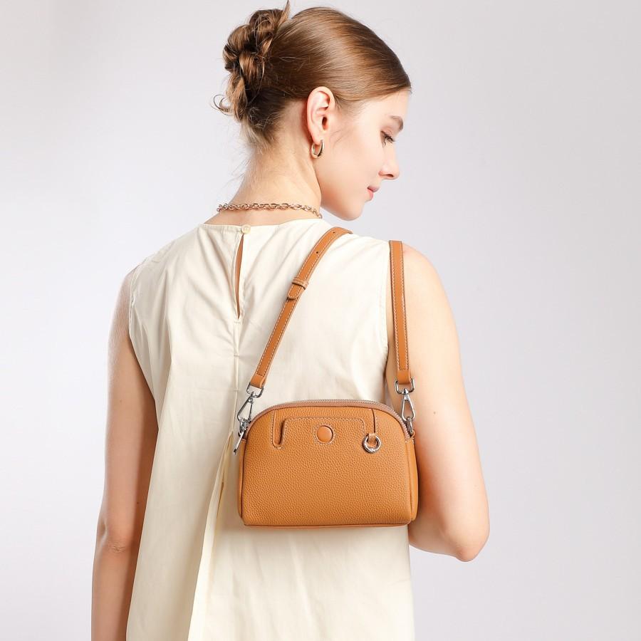 Elegant Top-layer Cowhide Women's Bag, Fashionable Coin Purse, 2025 New Model, Single Shoulder Crossbody Bag