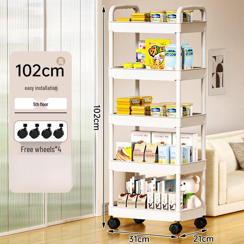 Multi-layer Movable Storage Rack for Bathroom, Snacks, Books & Toys