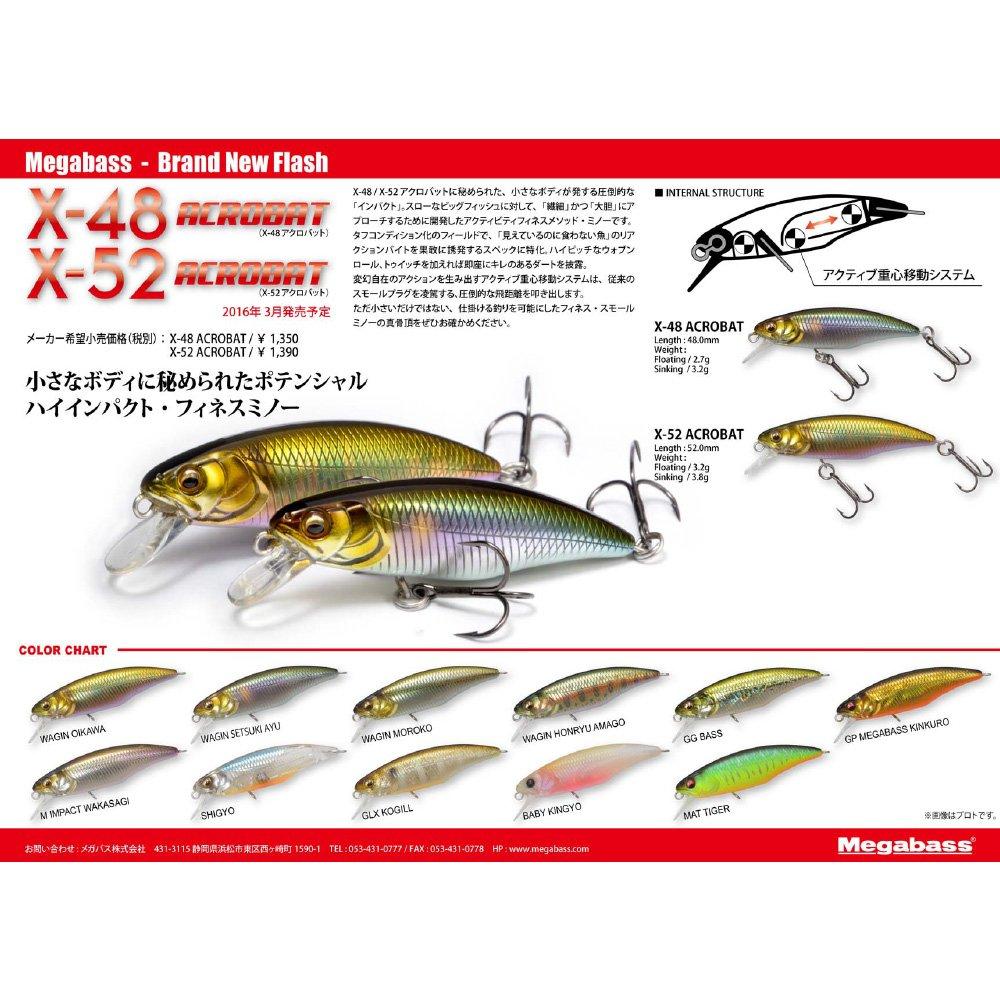 Megabass ACROBAT Japanese Silver Oikawa 34669 X-52 (F)