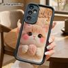 Phone Case: 2D Flat Samsung Galaxy A34 A35 M05 M06 S20 S22 S21 FE Plus 5G Step Protective Case, Plush Light Orange Cat, Christmas and Halloween Gift