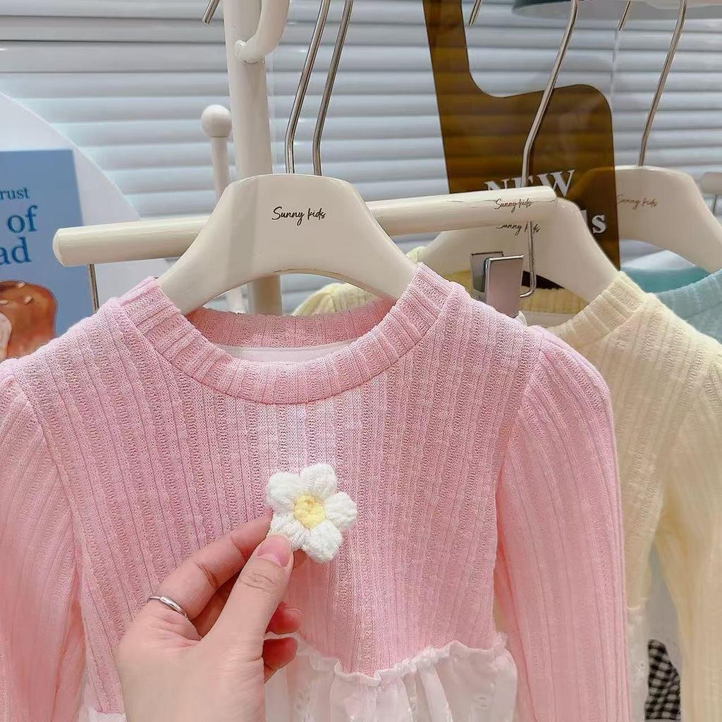 Girls' Stylish Lace Patchwork Top & Yamamoto Pants Set - Spring/Autumn 2025 Trend