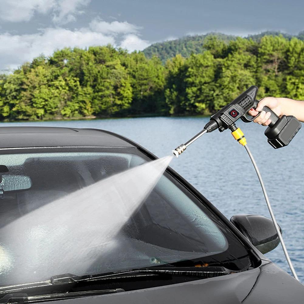 Car Wash Gun 200W 50Bar 10000mAh Cordless Washing Guns High Pressure Washer Spray Water Gun Portable Washing Machine for Garden