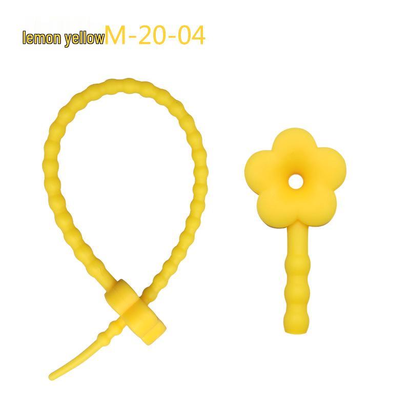Multicolor TPR Silicone Zip Ties: Elastic Self-Locking, Reusable Cable Organizers & Keychain Pendants.