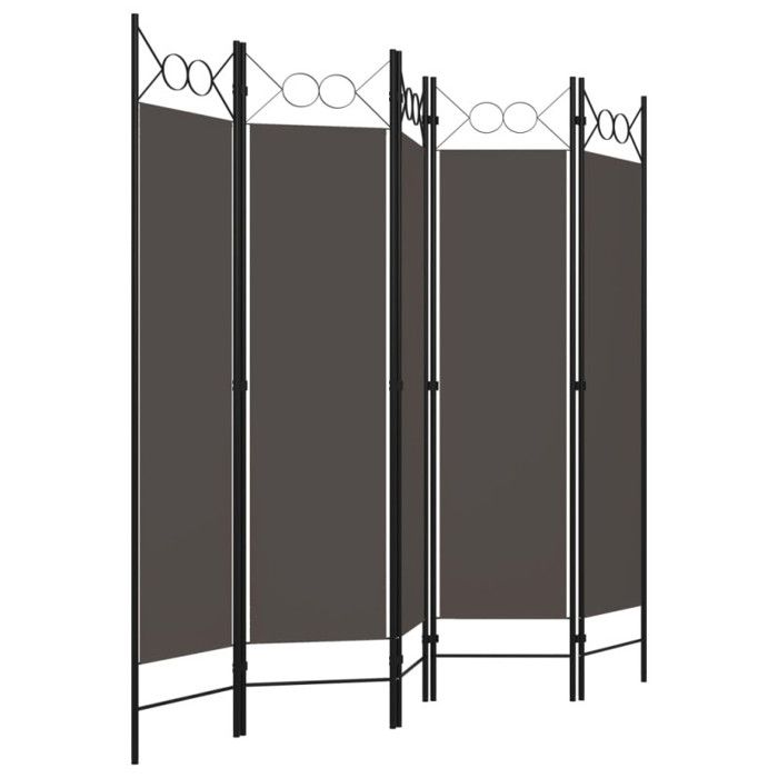 VidaXL Cloison de séparation 5 panneaux Anthracite 200x180 cm