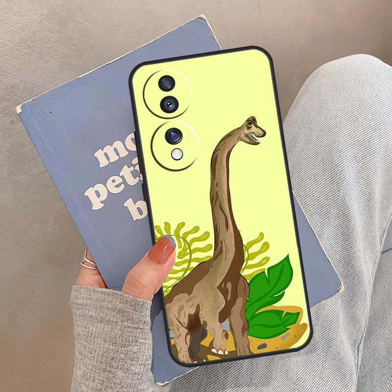 Dino King Floral Dinosaur Case For Honor Magic 5 6 7 8 Pro Cover For Honor 200 400 Lite 50 70 90 X8a X8b X9a X9b X9c