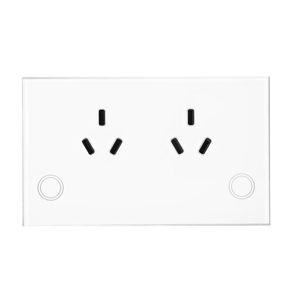 Priză de perete WIFI inteligentă Ieșire de perete din sticlă securizată Priză de alimentare  ( alb)