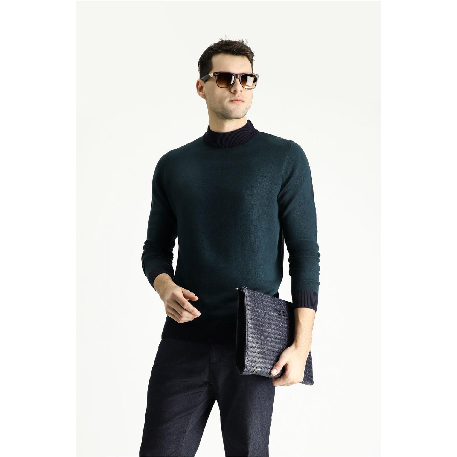 

Bato Collar Slim Fit Narrow Cut Patterned Knitwear Sweater M