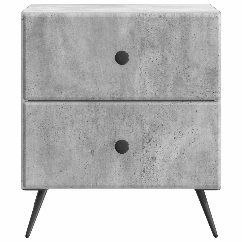 Nightstand Concrete Gray 43 X 34.5 X 47.5 Cm Particleboard