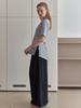 Elssibeui Back Cut-Out Blouse Top_Light Gray