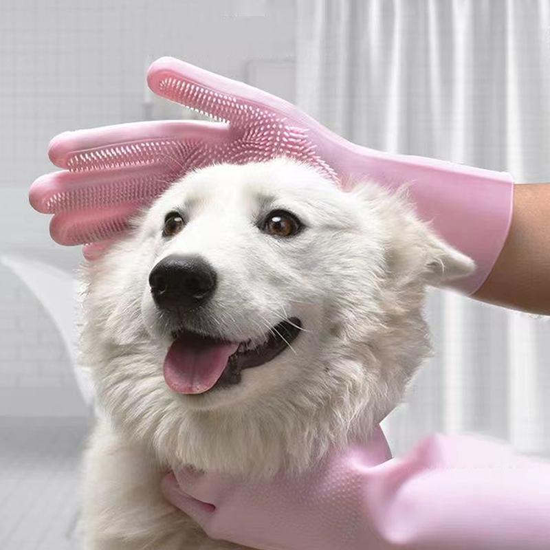 Haustier-Badehandschuhe Spülhandschuhe Reinigungshandschuhe Silikon-Spülhandschuhe Geeignet für Haushalt Schwammbürste Reinigungswerkzeuge