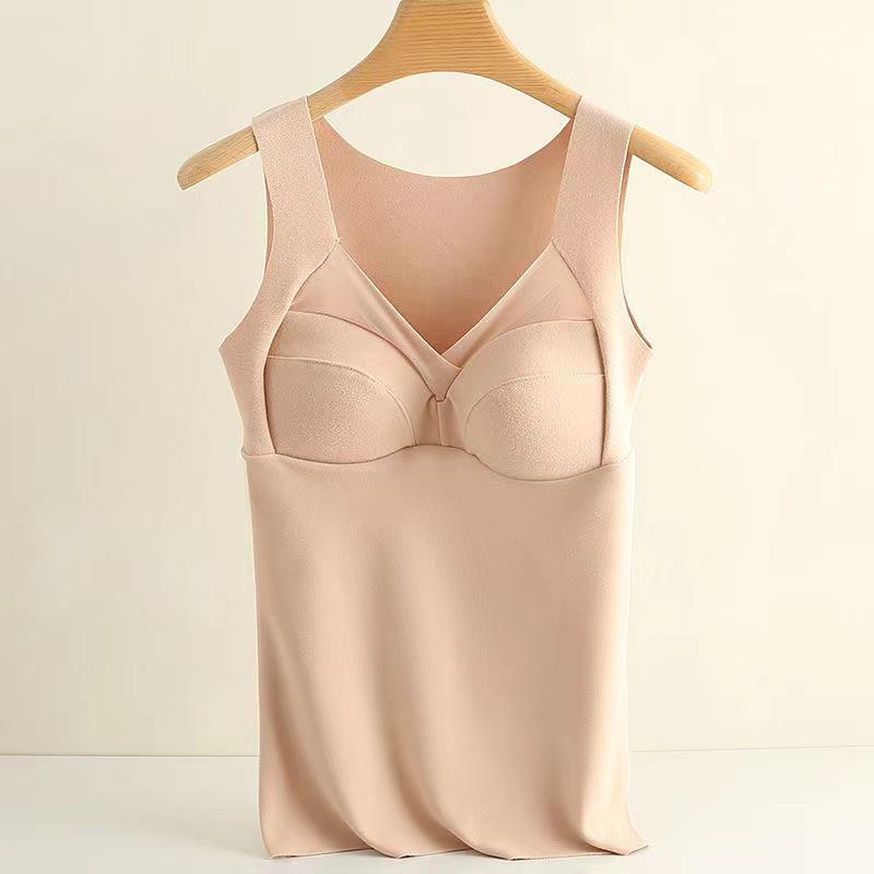 Women's Warm Velvet Vest with Chest Pad - Winter Tops Large Sizes