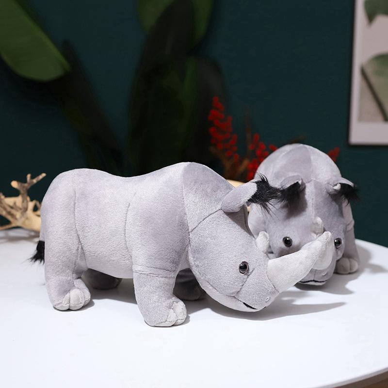 Realistic Rhino Plush Toy For Boys Animal Zoo Stuffed Doll Birthday Gift For Kids Soft And Cuddly